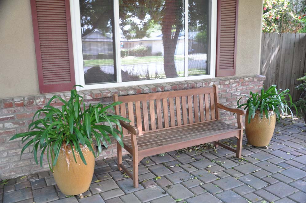 Bench and Twin Urns